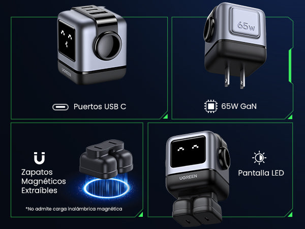 Cargador RobotGaN de 65W Serie Nexode